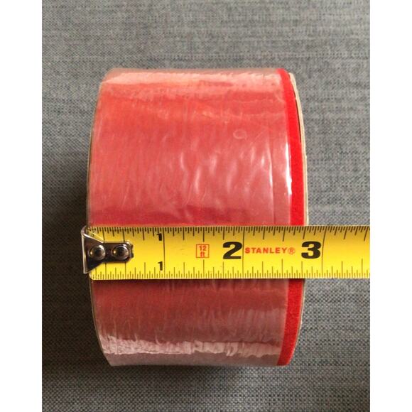 Red Velvet Ribbon Roll 3" Vtg Lewis Ribbon El Monte CA Christmas Felt 751A - Picture 3 of 6